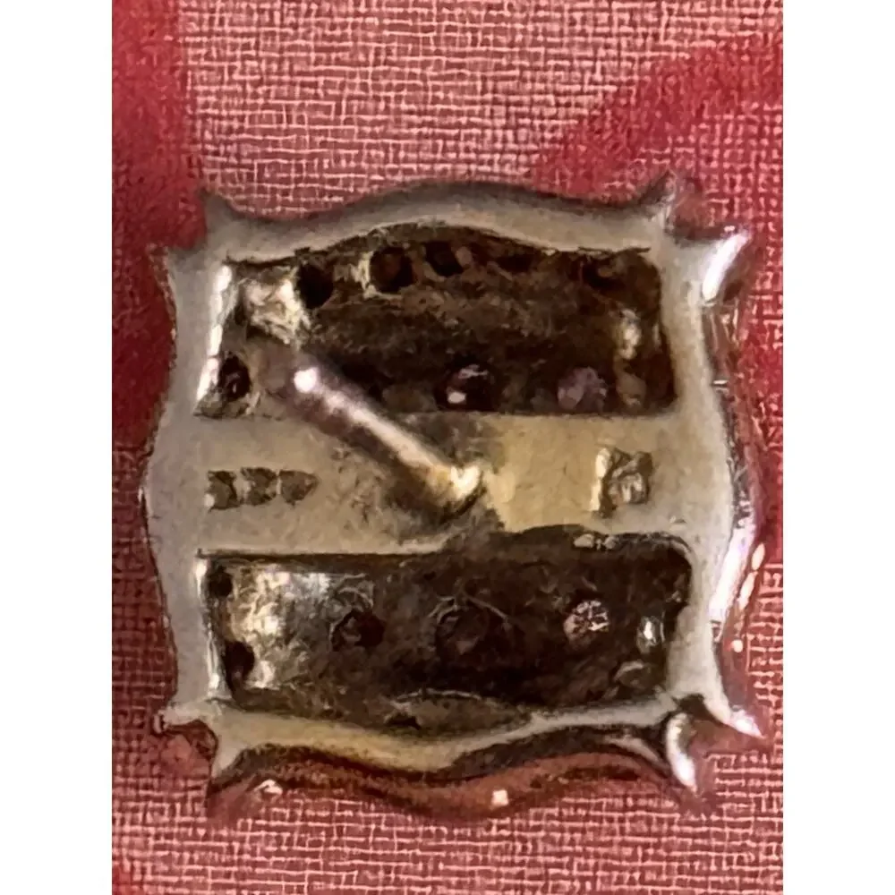 Vintage Sterling Silver 925 Pavé Diamond Square Stud Earrings Total 42 Diamonds - Picture 5 of 9